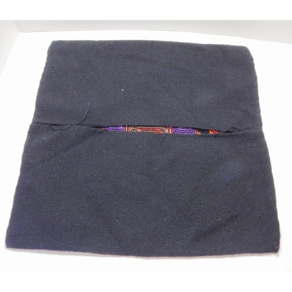 Tiki Totem Islander Tropical Knit Pillow Cover Black 17x17 Orange Red Purple - Picture 4 of 7